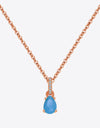 Teardrop Turquoise 4-Prong Pendant Necklace