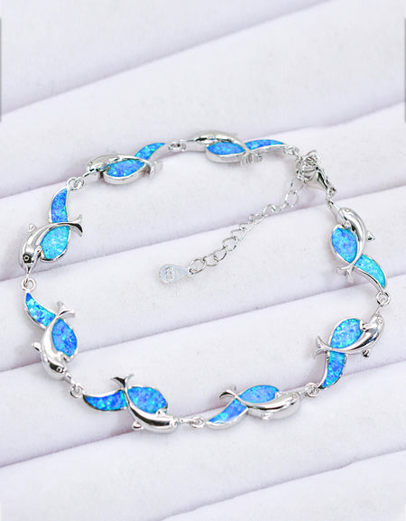 Opal Dolphin 925 Sterling Silver Bracelet