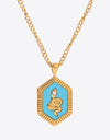 18K Gold Plated Snake Geometric Pendant Necklace