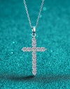 925 Sterling Silver Cross Moissanite Necklace