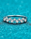 Moissanite Rhodium-Plated Half-Eternity Ring