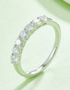 Moissanite Platinum-Plated Half-Eternity Ring