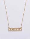 Inlaid Cubic Zirconia Bar Pendant Necklace