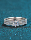 Moissanite 925 Sterling Silver Ring Set