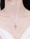 Moissanite Cross Pendant Chain Necklace