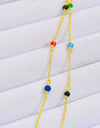 18K Gold-Plated Multicolored Bead Necklace