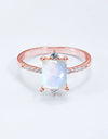 925 Sterling Silver Square Moonstone Ring