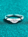 Moissanite Rhodium-Plated Ring