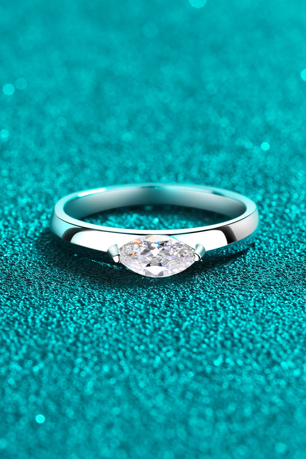 Moissanite Rhodium-Plated Ring