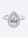 925 Sterling Silver Teardrop Moissanite Ring