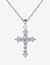 Zircon Cross Pendant 925 Sterling Silver Necklace