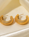 Stainless Steel Scale C-Hoop Earrings