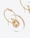 Contrast Hoop Drop Earrings