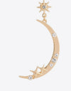 Zircon Star and Moon Alloy Earrings