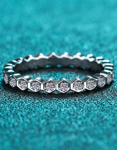 Moissanite 925 Sterling Silver Eternity Ring