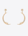 Zircon Star and Moon Alloy Earrings