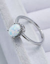 925 Sterling Silver 4-Prong Opal Ring