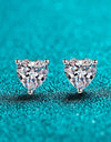 2 Carat Moissanite Heart-Shaped Stud Earrings