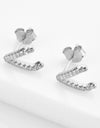 Zircon Letter V Stud Earrings