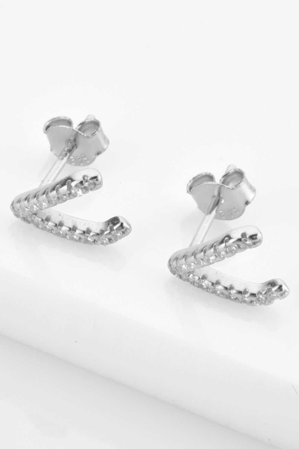 Zircon Letter V Stud Earrings