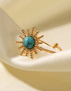 Natural Stone Sun Shape Open Ring