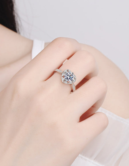 Moissanite Heart Ring