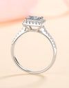 Sterling Silver Square Moissanite Ring