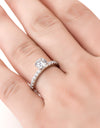 Moissanite Platinum-Plated Side Stone Ring