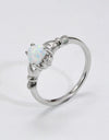 925 Sterling Silver Heart Opal Ring