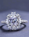 2 Carat Moissanite Floral 925 Sterling Silver Ring