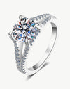 Stylish Moissanite Sterling Silver Ring