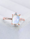 925 Sterling Silver Square Moonstone Ring