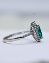 Paraiba Blue Zircon Pear Shape Ring