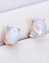 Natural Moonstone 4-Prong Stud Earrings