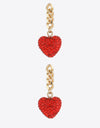 Rhinestone Heart Chain Drop Earrings