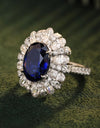 5 Carat Lab-Grown Sapphire Flower Shape Ring