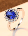 Synthetic Sapphire 925 Sterling Silver Ring