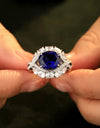 5 Carat Lab-Grown Sapphire Platinum-Plated Ring