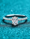 925 Sterling Silver Inlaid 1 Carat Moissanite Ring