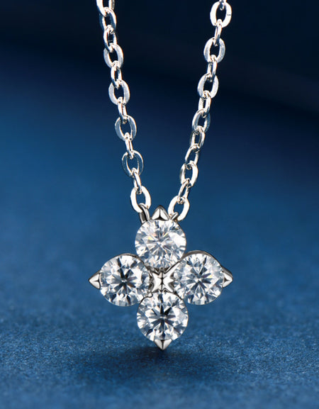 Moissanite Four Leaf Clover Pendant Necklace