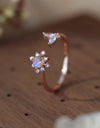 Moonstone 18K Rose Gold-Plated Open Ring