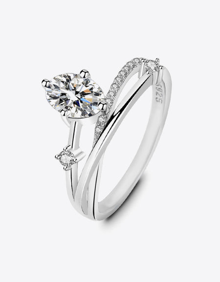 Moissanite Crisscross Ring