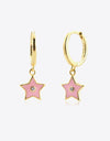 Zircon 925 Sterling Silver Star Drop Earrings