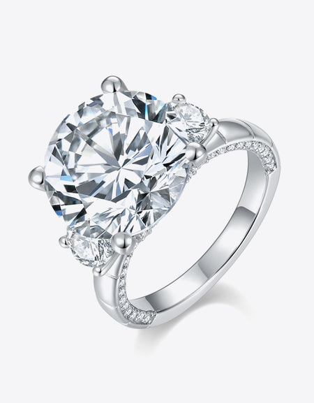 8.6 Carat Moissanite Platinum-Plated Ring