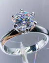 925 Sterling Silver 3 Carat Moissanite 6-Prong Ring