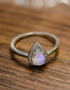 Moonstone Teardrop 925 Sterling Silver Halo Ring