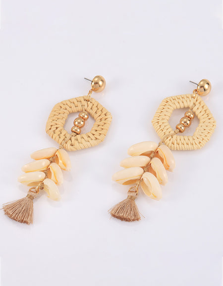 Tassel Shell Copper Earrings