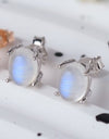 High Quality Natural Moonstone 925 Sterling Silver Stud Earrings