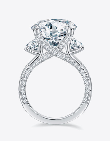 8.6 Carat Moissanite Platinum-Plated Ring