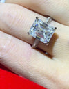 5 Carat Moissanite Platinum-Plated Ring